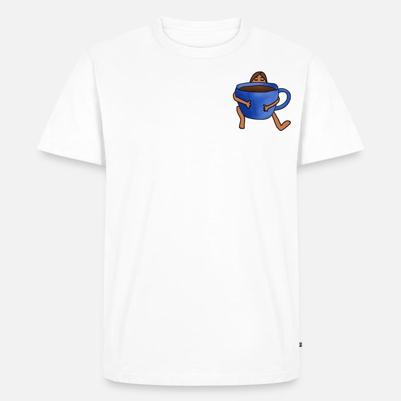 Kaffeeliebe - Männer Premium Bio T-Shirt - Weiß