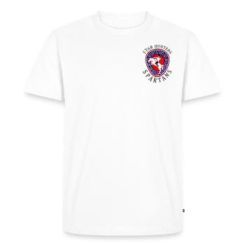Spartans : T-shirt chasseur d’étoiles - T-shirt Premium bio Homme - blanc - Devant - Nico (187cm)