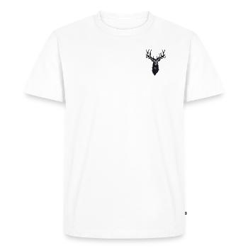Cerf / Buck / Animal / Sauvage / Forêt / Sauvage - T-shirt Premium bio Homme - blanc - Devant - Nico (187cm)