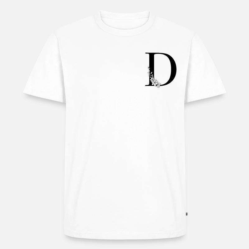 Buchstabe D - Männer Premium Bio T-Shirt - Weiß
