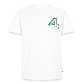 Numéro 4 - T-shirt Premium bio Homme - blanc - Devant - Nico (187cm)