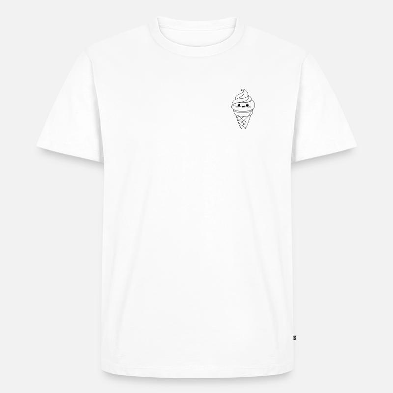 Softeis Eiscreme Icon Minimal Statement - Männer Premium Bio T-Shirt - Weiß