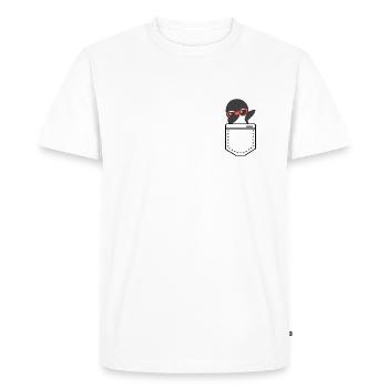 Dabbing Pinguin in der Tasche - Männer Premium Bio T-Shirt - Weiß - Vorne - Nico (187cm)