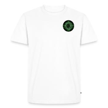 Green Bitcoin Coin - Men's Premium Organic T-Shirt - white - Front - Nico (187cm)