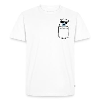 My Polar Bear dans la poche - Poche poitrine - T-shirt Premium bio Homme - blanc - Devant - Nico (187cm)