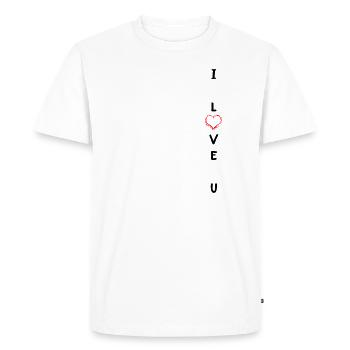 I LOVE U MelleCat - T-shirt Premium bio Homme - blanc - Devant - Nico (187cm)