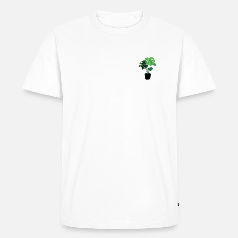 Monstera - Männer Premium Bio T-Shirt - Weiß
