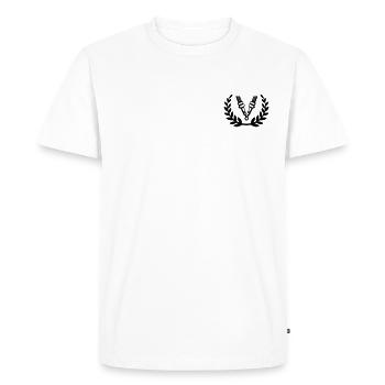 Tuning Race Cars - laurel wreath / spark plug - T-shirt Premium bio Homme - blanc - Devant - Nico (187cm)