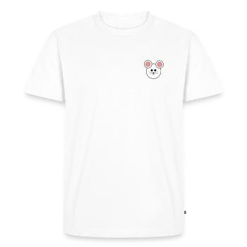 Dessin animé souris blanc rose rose - T-shirt Premium bio Homme - blanc - Devant - Nico (187cm)