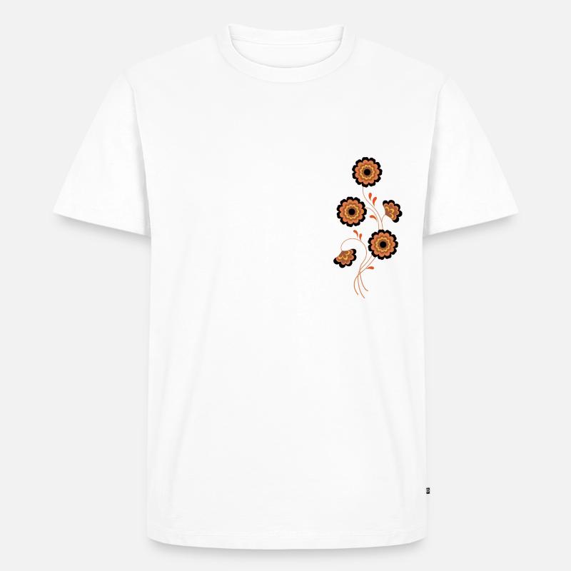 Blumenmuster - Männer Premium Bio T-Shirt - Weiß
