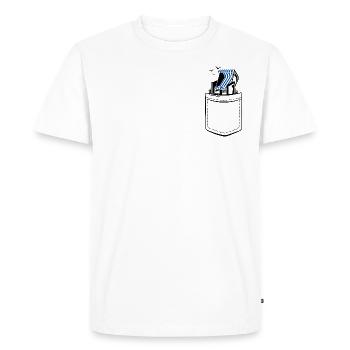 Ma chaise de plage dans ma poche - poche poitrine - T-shirt Premium bio Homme - blanc - Devant - Nico (187cm)
