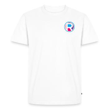 Abréviation R | Point R | Nom R | | R lumineux Été - T-shirt Premium bio Homme - blanc - Devant - Nico (187cm)