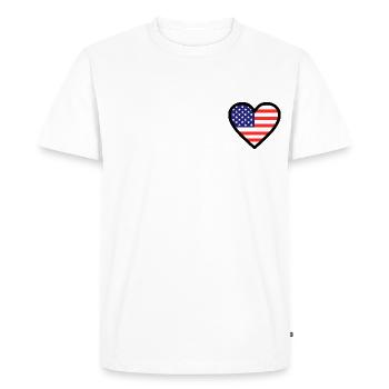 Amérique - T-shirt Premium bio Homme - blanc - Devant - Nico (187cm)