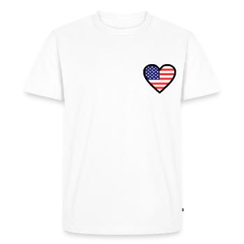 Amérique - T-shirt Premium bio Homme - blanc - Devant - Nico (187cm)