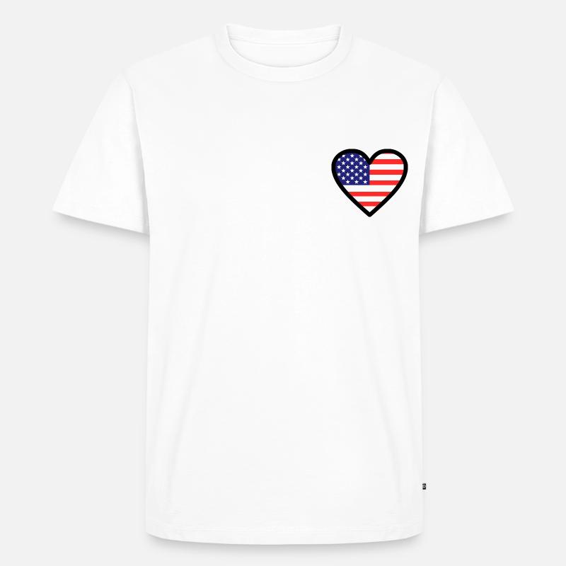Amerika - Männer Premium Bio T-Shirt - Weiß