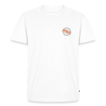 Tampon approuvé – 2 couleurs - T-shirt Premium bio Homme - blanc - Devant - Nico (187cm)