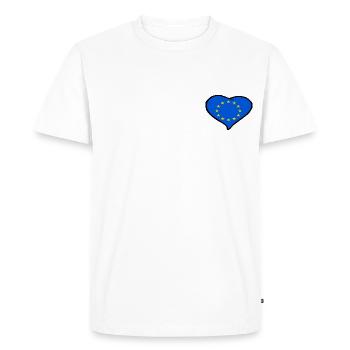Drapeau coeur Europe - T-shirt Premium bio Homme - blanc - Devant - Nico (187cm)