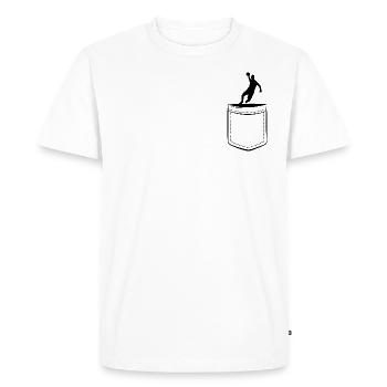 My Handball in the Pocket - Chest Pocket - Men's Premium Organic T-Shirt - white - Front - Nico (187cm)