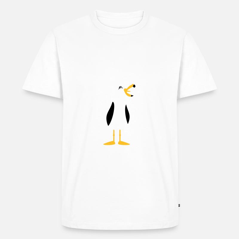Möwe / seagull (3c) - Männer Premium Bio T-Shirt - Weiß
