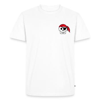 Pirate skull - Men's Premium Organic T-Shirt - white - Front - Nico (187cm)