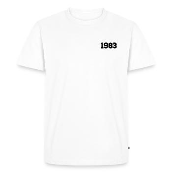 Year 1983 black - Men's Premium Organic T-Shirt - white - Front - Nico (187cm)