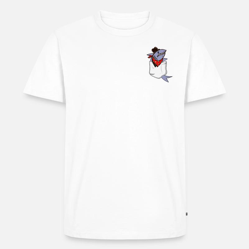 Pocket hai - Männer Premium Bio T-Shirt - Weiß