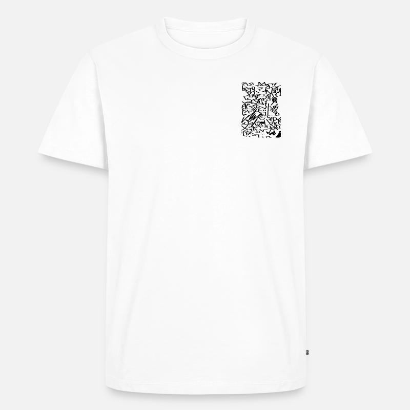 Linienmuster - Männer Premium Bio T-Shirt - Weiß