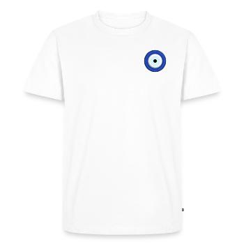 NAZAR BONCUK - BLUE EYE protection symbol pattern - Men's Premium Organic T-Shirt - white - Front - Nico (187cm)