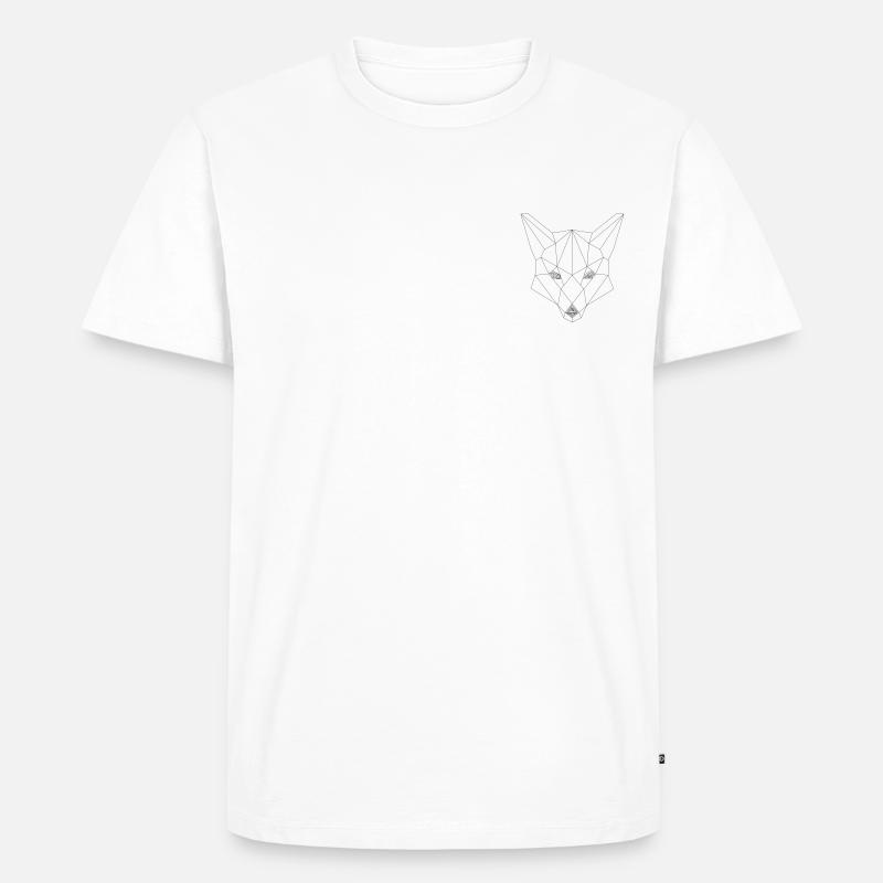Fuchs Origami - Männer Premium Bio T-Shirt - Weiß
