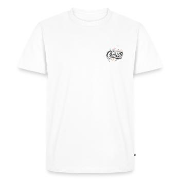 Choriste ( écrit sur le coeur et sur le choeur) - T-shirt Premium bio Homme - blanc - Devant - Nico (187cm)