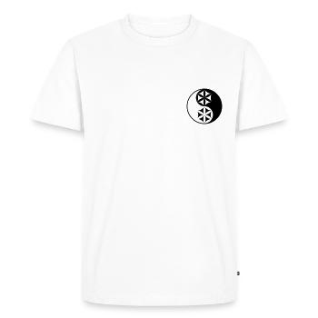 Yin Yang | Géométrie sacrée - T-shirt Premium bio Homme - blanc - Devant - Nico (187cm)