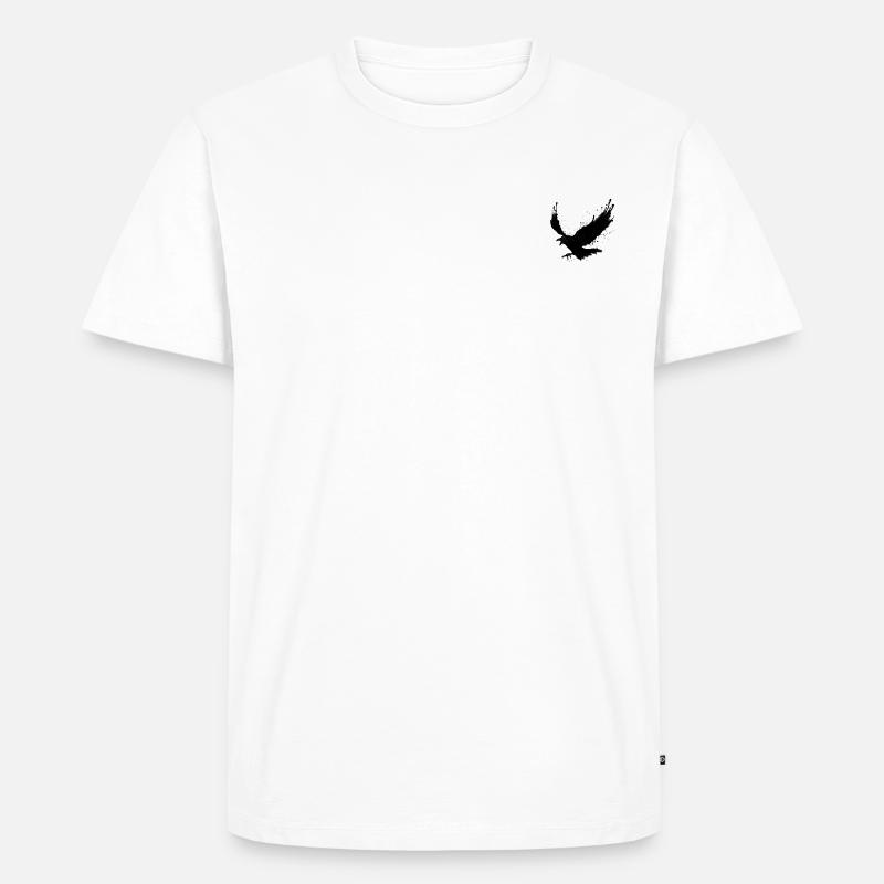 Krähe - Männer Premium Bio T-Shirt - Weiß