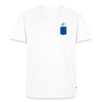 Souris dans une poche - T-shirt enfant - T-shirt Premium bio Homme - blanc - Devant - Nico (187cm)