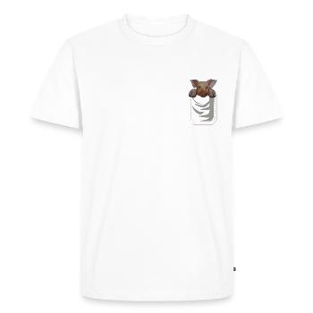 Cochon dans la poche de poitrine - T-shirt Premium bio Homme - blanc - Devant - Nico (187cm)