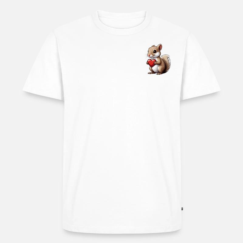 Süßes Eichhörnchen - Männer Premium Bio T-Shirt - Weiß