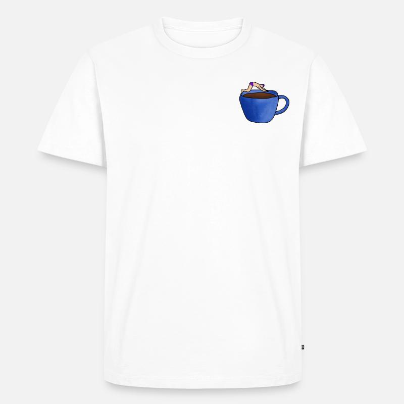 Kaffeespringer - Männer Premium Bio T-Shirt - Weiß