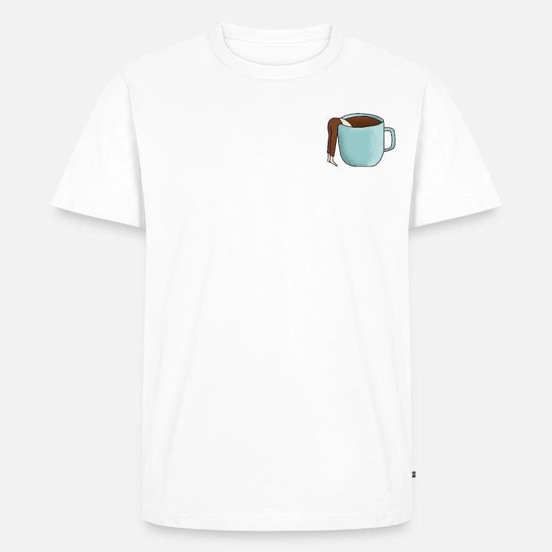 Kaffee! - Männer Premium Bio T-Shirt - Weiß