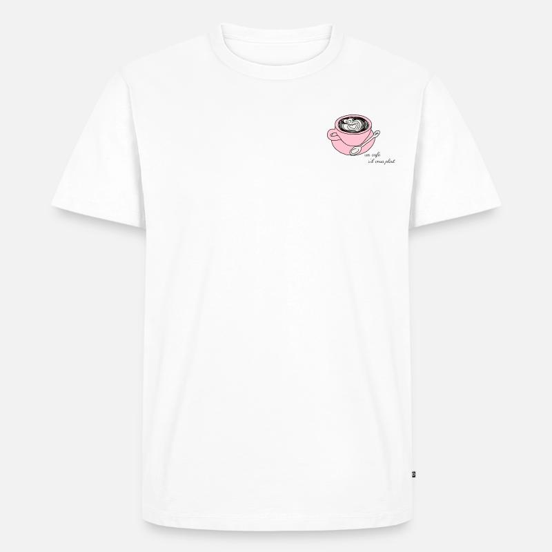 Ein Kaffee, bitte. Rosa - Männer Premium Bio T-Shirt - Weiß