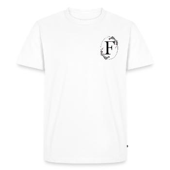 Letter F - Men's Premium Organic T-Shirt - white - Front - Nico (187cm)