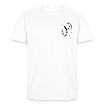 LETTRE Y - T-shirt Premium bio Homme - blanc - Devant - Nico (187cm)