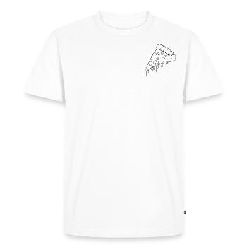 Morceau de pizza - T-shirt Premium bio Homme - blanc - Devant - Nico (187cm)