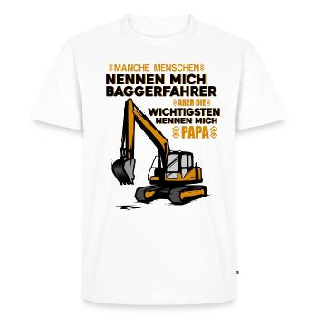 Construction Worker Shirt • Excavator Driver • Mason Gift - Men's Premium Organic T-Shirt - white - Front - Nico (187cm)