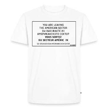 Checkpoint Charlie Berlin bouclier, chemise - T-shirt Premium bio Homme - blanc - Devant - Nico (187cm)