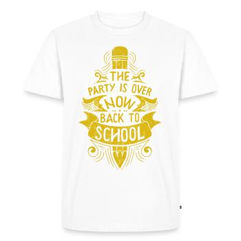 Retour à l'école - T-shirt Premium bio Homme - blanc - Devant - Nico (187cm)