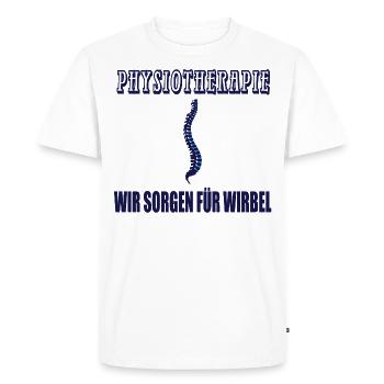 Physiothérapie, nous prenons soin des vertèbres, chemise de pratique - T-shirt Premium bio Homme - blanc - Devant - Nico (187cm)