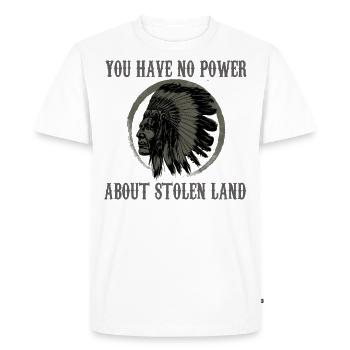 Les Indiens ont volé des terres, le chef Anti  - T-shirt Premium bio Homme - blanc - Devant - Nico (187cm)