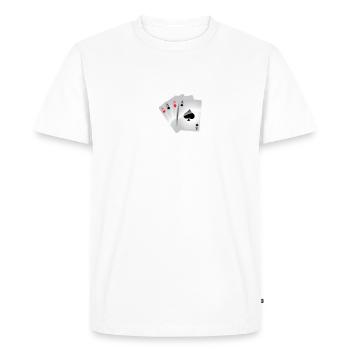 Jeux de cartes Casino Poker Player Gamer Heartbeat - T-shirt Premium bio Homme - blanc - Devant - Nico (187cm)