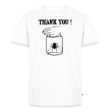 Araignée thank you, animal humour arachnologues - T-shirt Premium bio Homme - blanc - Devant - Nico (187cm)
