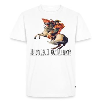 Napoléon Bonaparte avec son cheval, peinture d'art cavalier - T-shirt Premium bio Homme - blanc - Devant - Nico (187cm)