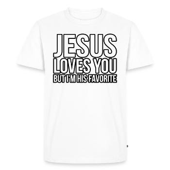 Jesus Loves You But I'm His Favorite Funny - Men's Premium Organic T-Shirt - white - Front - Nico (187cm)